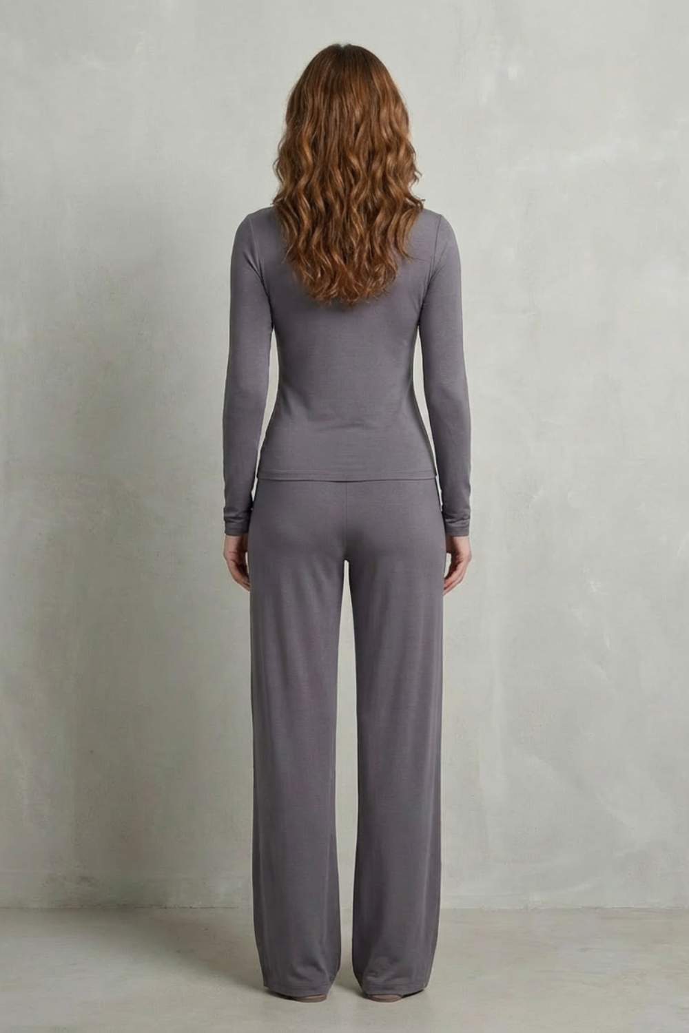 Élan – Sleek Simplicity – Pure Color Wide-Leg Pants Suit-10508117770583-ZARA MAE LONDON