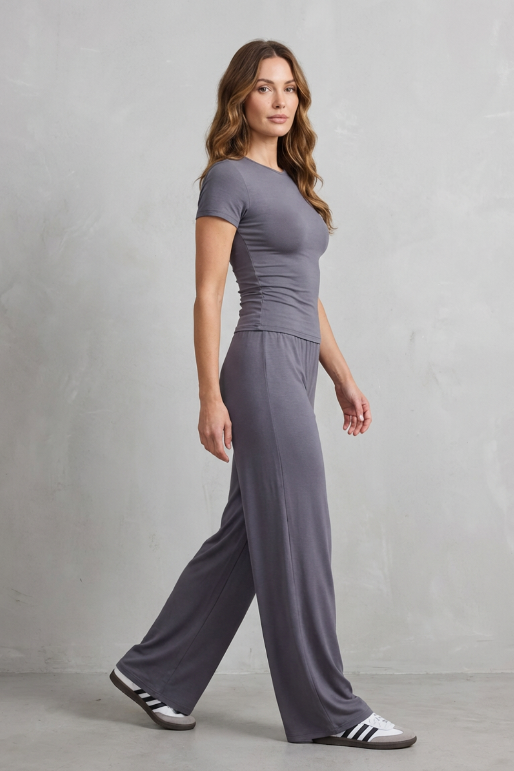 Élan – Sleek Simplicity – Pure Color Wide-Leg Pants Suit-10508117770583-ZARA MAE LONDON