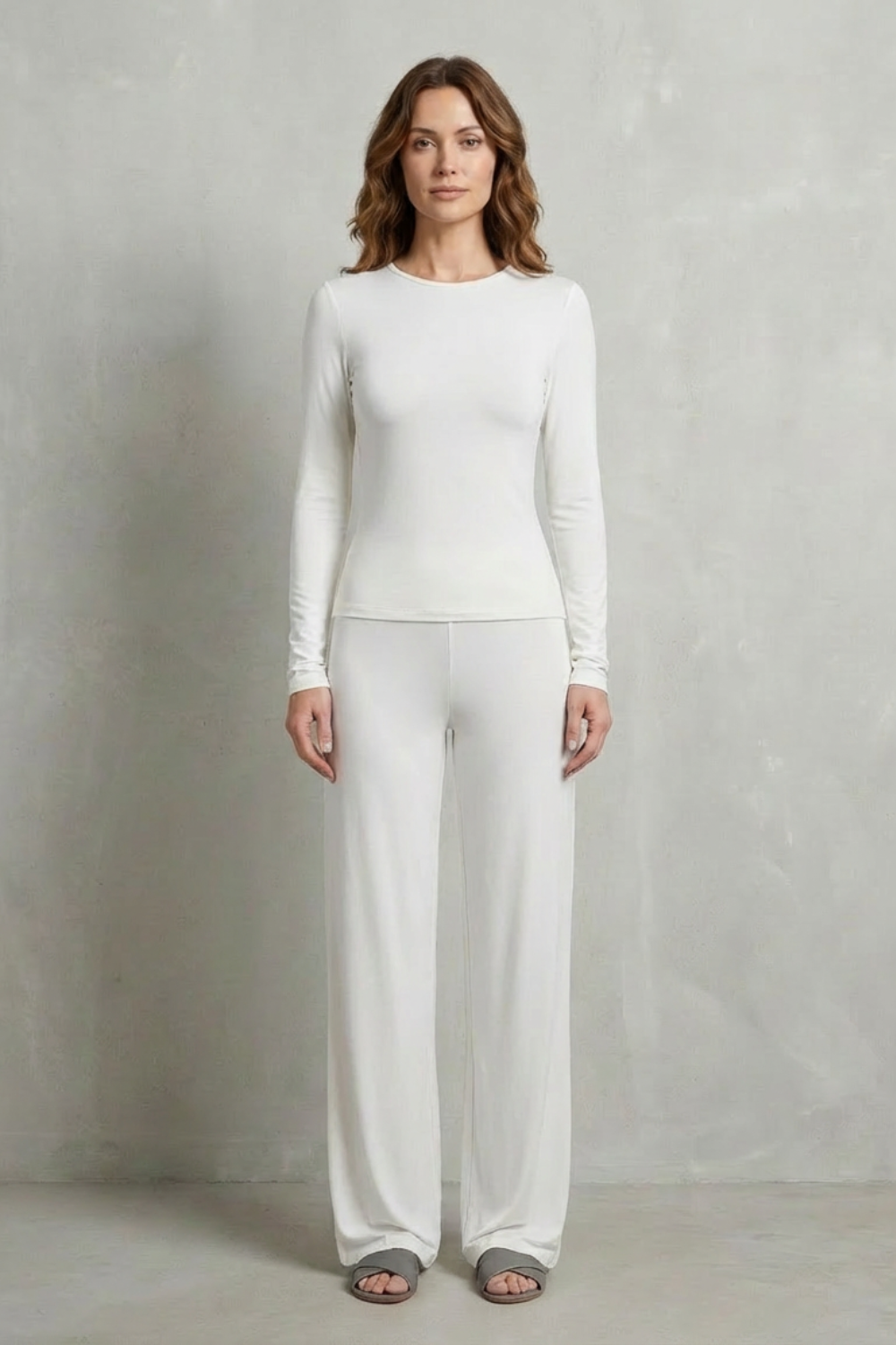 Élan – Sleek Simplicity – Pure Color Wide-Leg Pants Suit-10508117770583-ZARA MAE LONDON