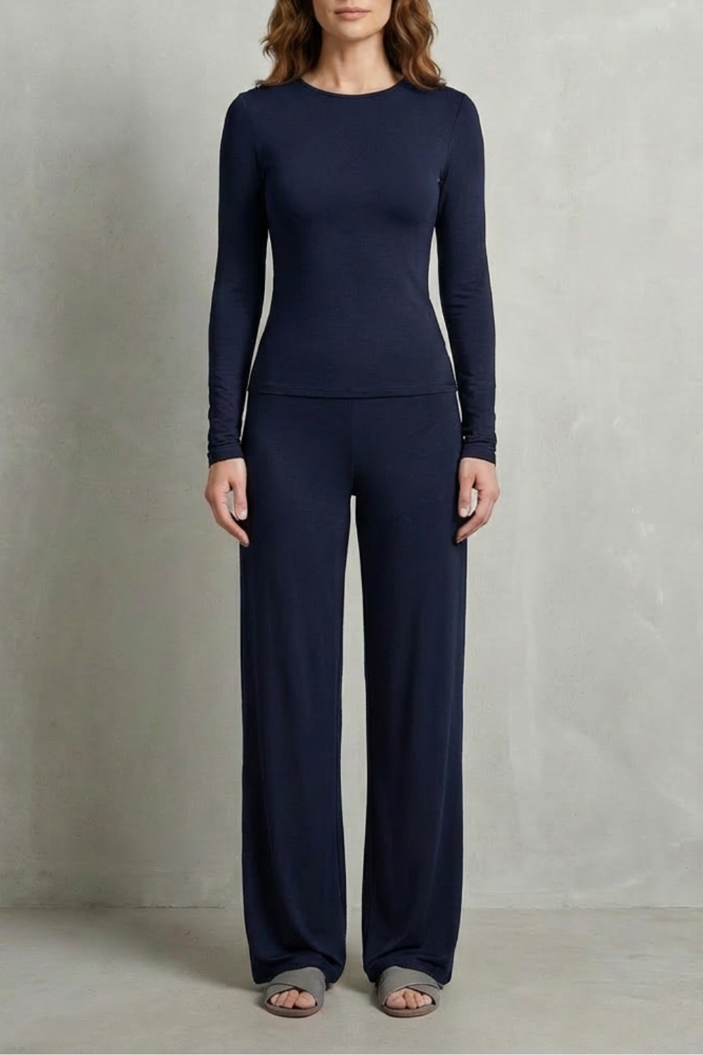 Élan – Sleek Simplicity – Pure Color Wide-Leg Pants Suit-10508117770583-ZARA MAE LONDON