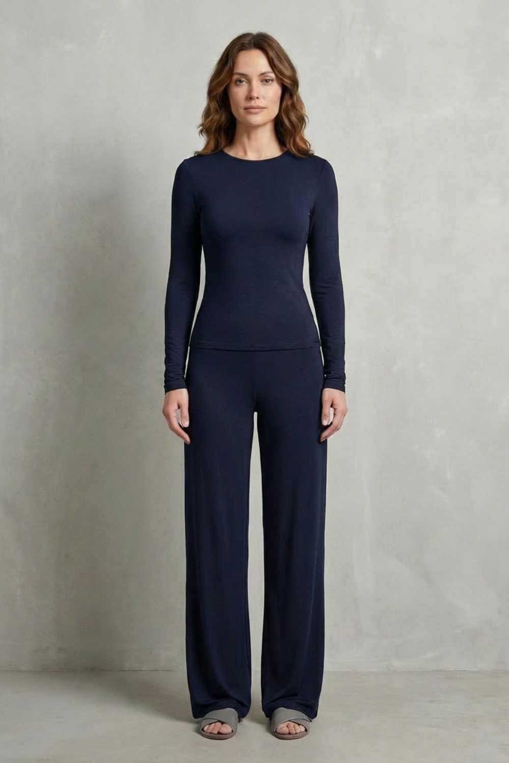 Élan – Sleek Simplicity – Pure Color Wide-Leg Pants Suit-10508117770583-ZARA MAE LONDON