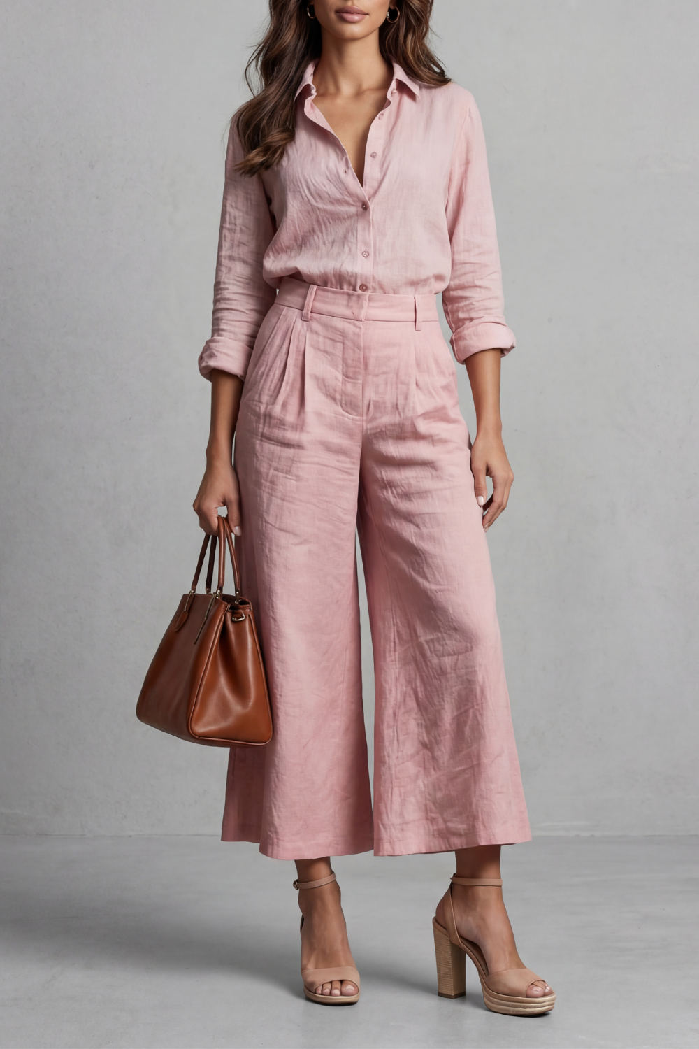 Elavine – Soft linen finish – Wide-leg co-ord set-10434811953495-ZARA MAE LONDON