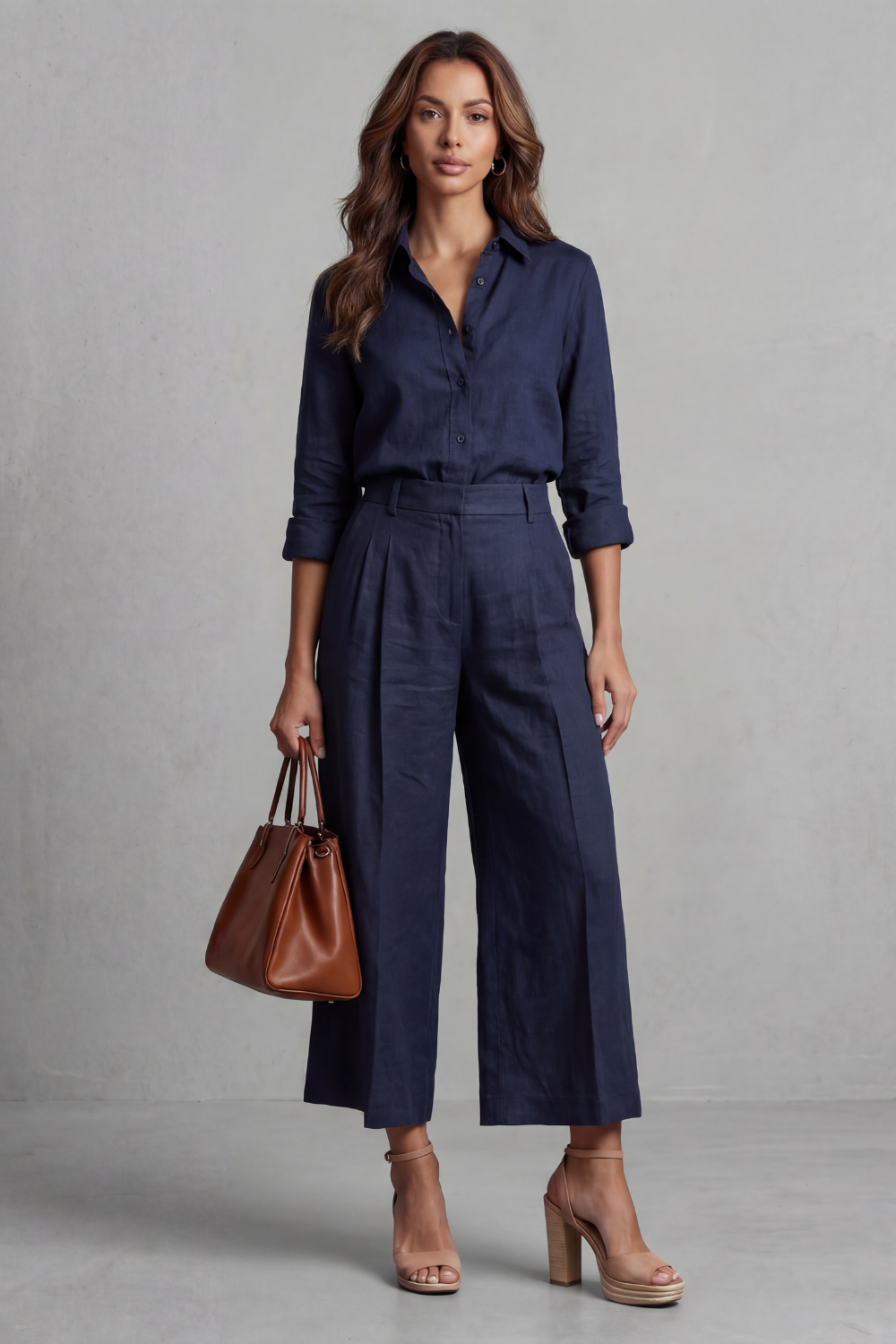 Elavine – Soft linen finish – Wide-leg co-ord set-10434811953495-ZARA MAE LONDON