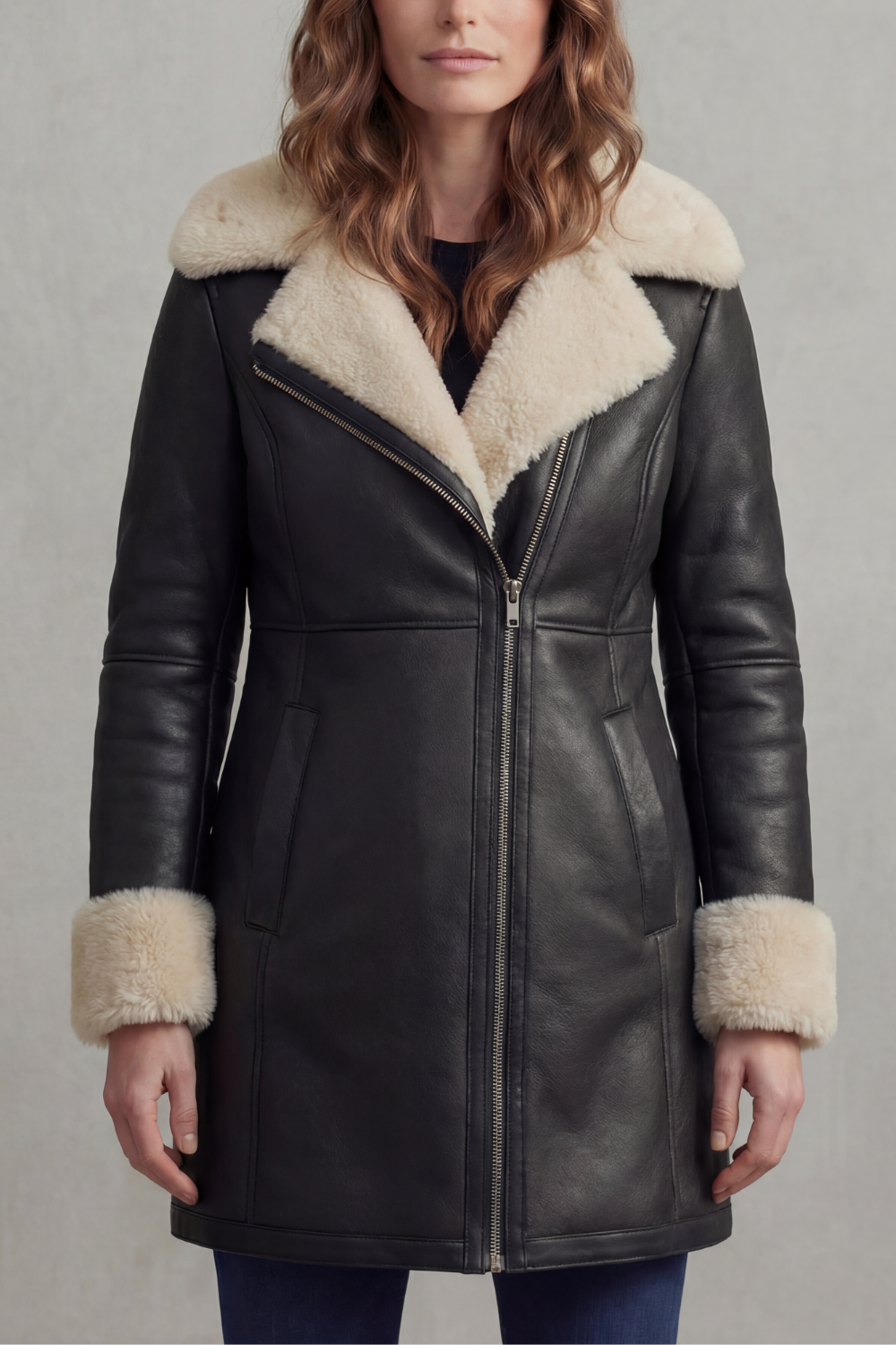 Elisara – Shearling collar – Leather winter coat-10481800511831-ZARA MAE LONDON