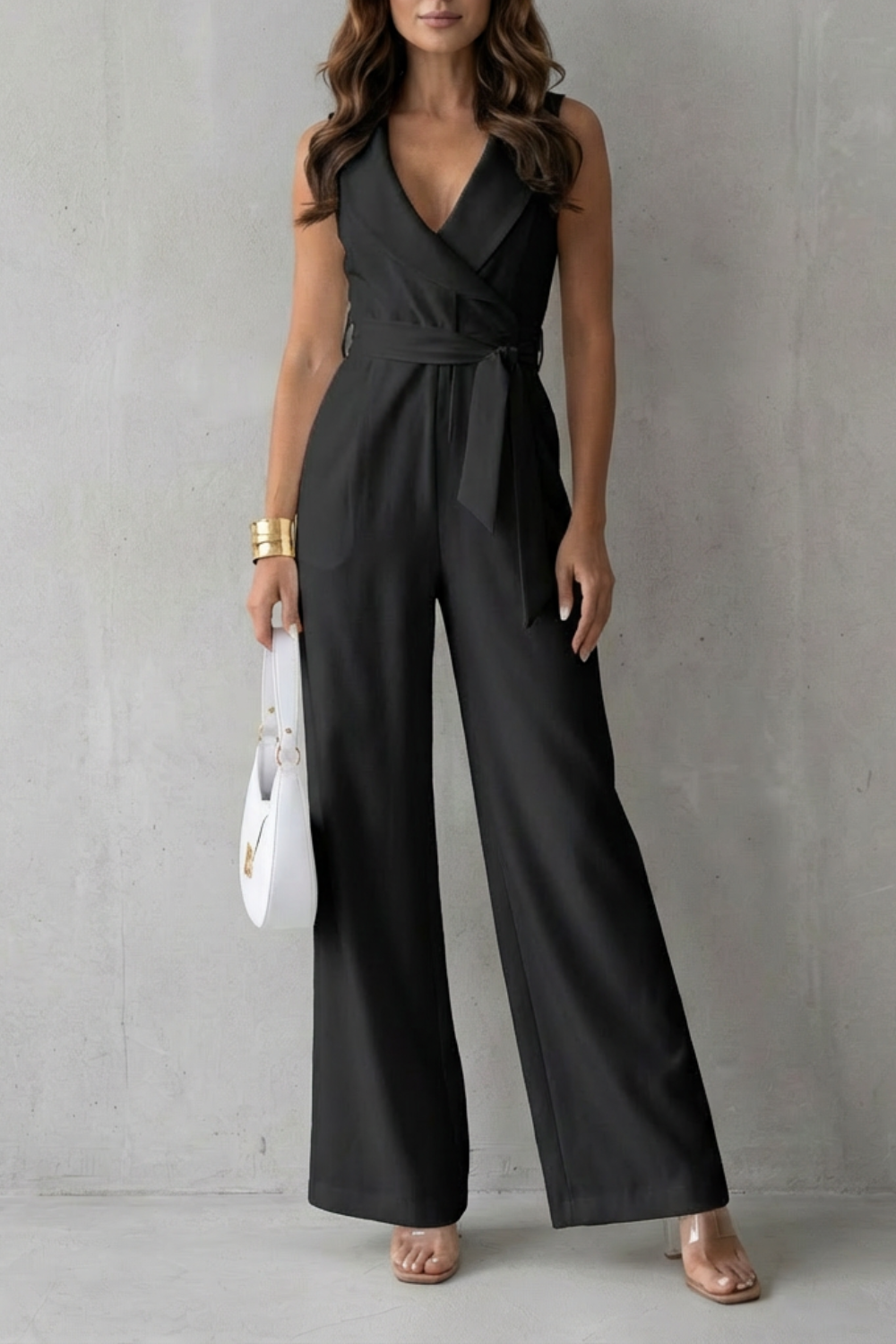 Elisavie – Lapel wrap waist – Tailored jumpsuit-10510417625431-ZARA MAE LONDON