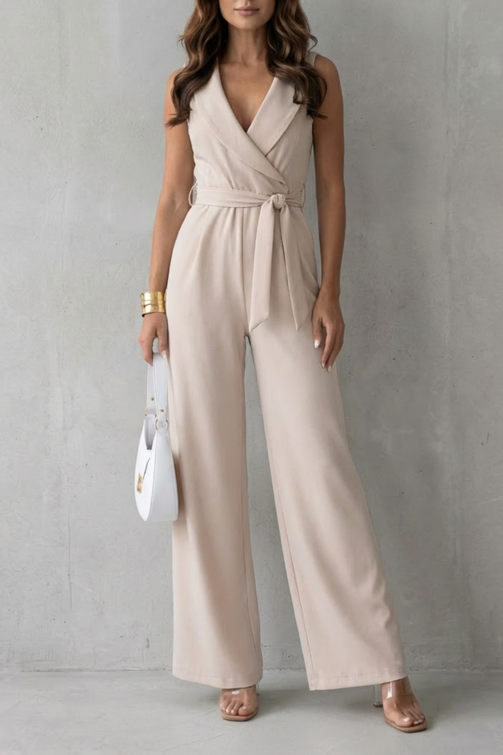 Elisavie – Lapel wrap waist – Tailored jumpsuit-10510417625431-ZARA MAE LONDON