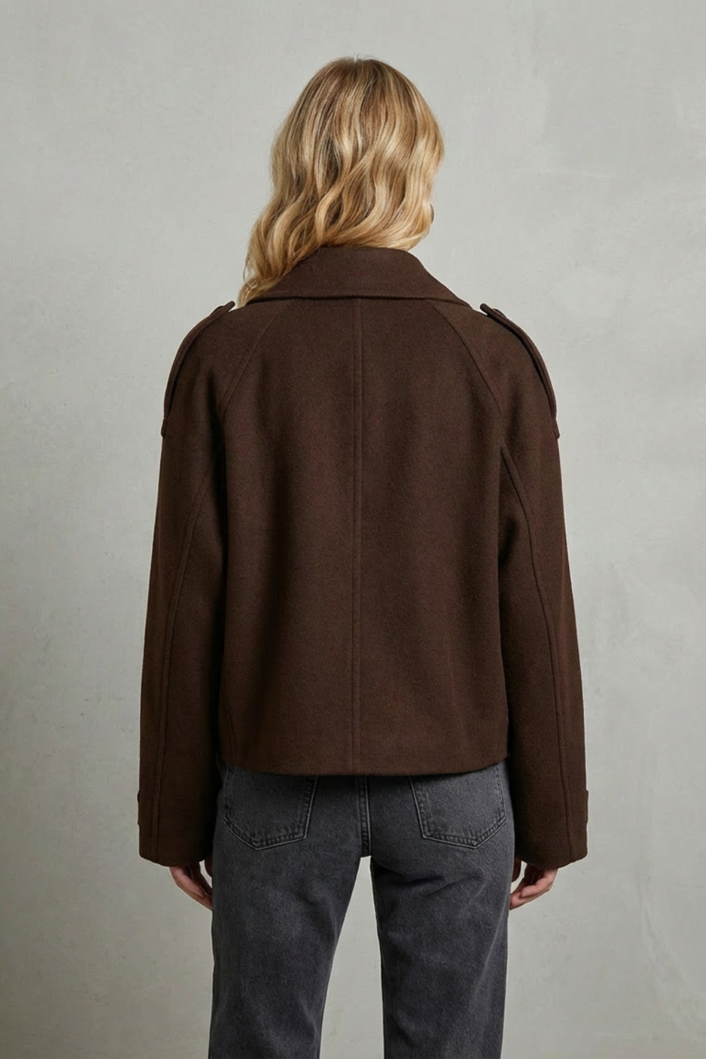 Élise – Double-breasted French Woolen Jacket – Cropped City Coat-10494046241111-ZARA MAE LONDON