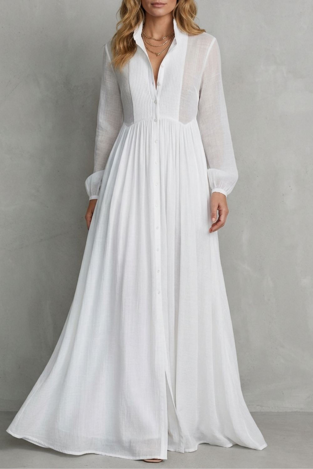 Élodie – French-Inspired Long Pleated Dress – Effortless Holiday Elegance-10494058299735-ZARA MAE LONDON