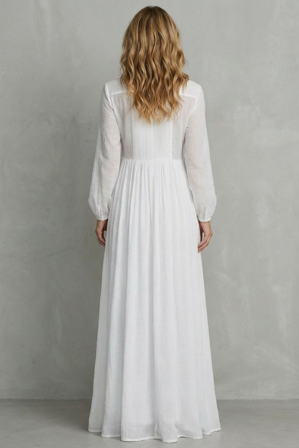 Élodie – French-Inspired Long Pleated Dress – Effortless Holiday Elegance-10494058299735-ZARA MAE LONDON