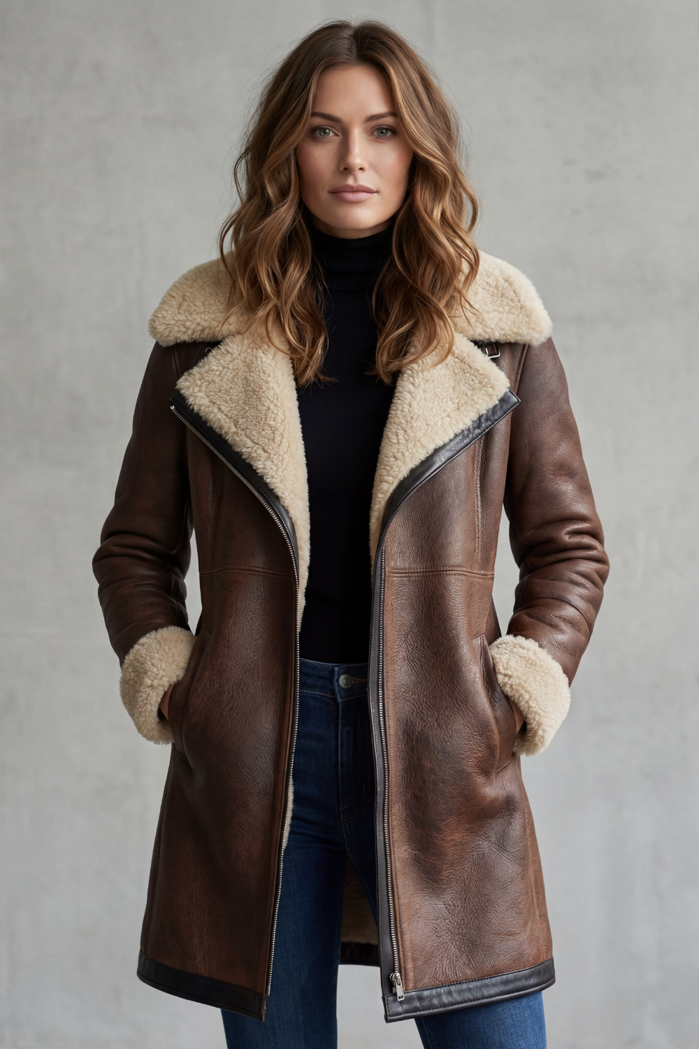 Everlyn – Shearling-lined elegance – leather coat-10482669125975-ZARA MAE LONDON