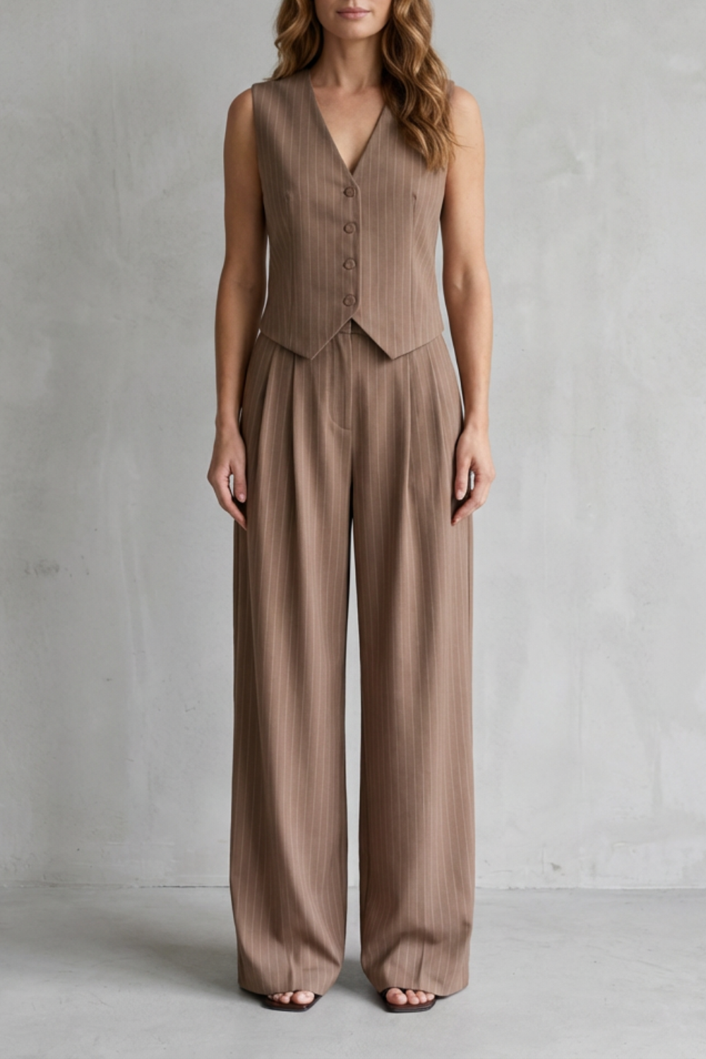 Isadora – Pinstripe Vest Suit Set – Modern Vintage Edge-10510602207575-ZARA MAE LONDON