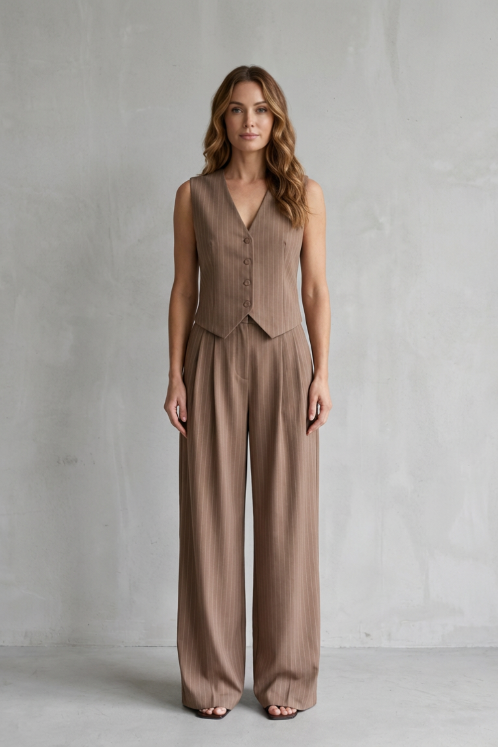 Isadora – Pinstripe Vest Suit Set – Modern Vintage Edge-10510602207575-ZARA MAE LONDON