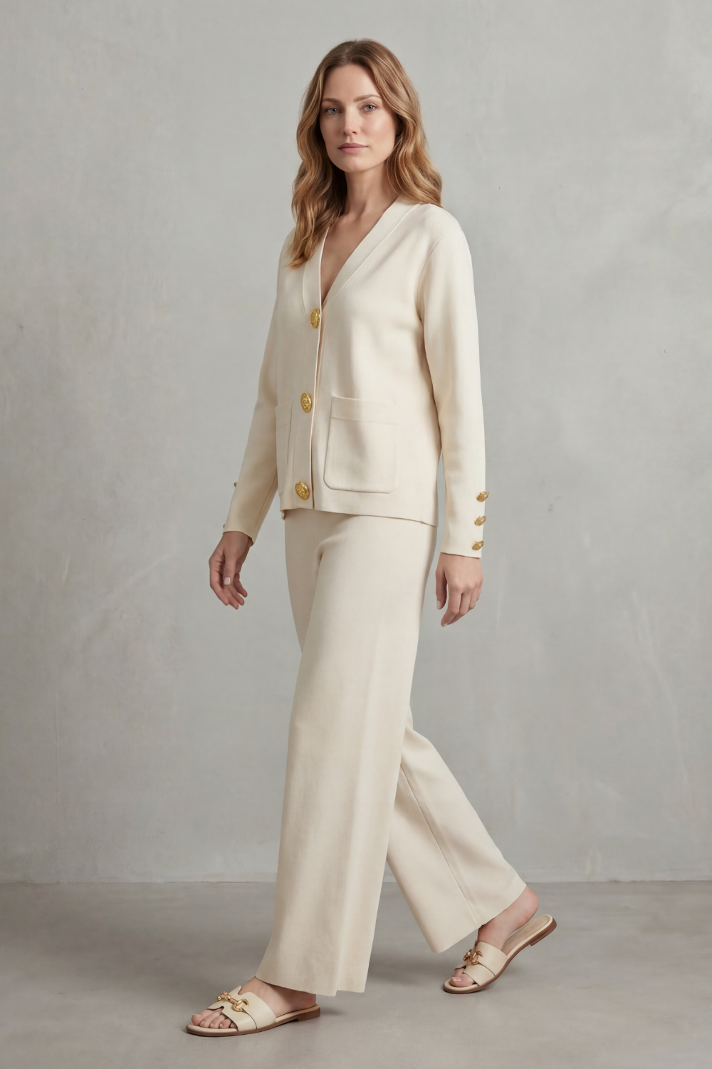 Livia – Gold button detail – Buttoned lounge set-10490773799255-ZARA MAE LONDON