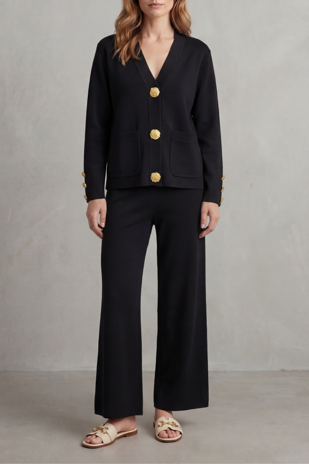 Livia – Gold button detail – Buttoned lounge set-10490773799255-ZARA MAE LONDON