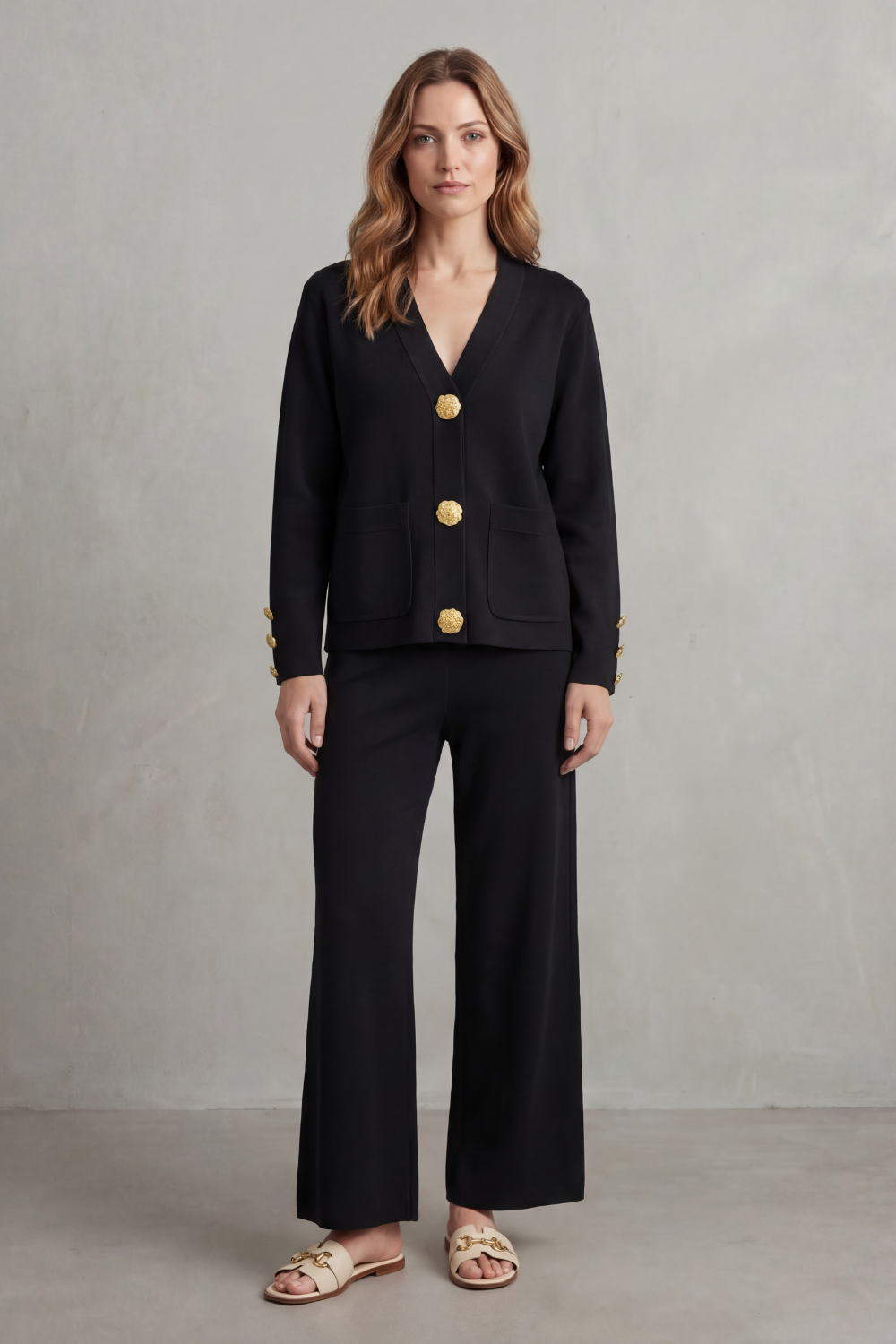 Livia – Gold button detail – Buttoned lounge set-10490773799255-ZARA MAE LONDON
