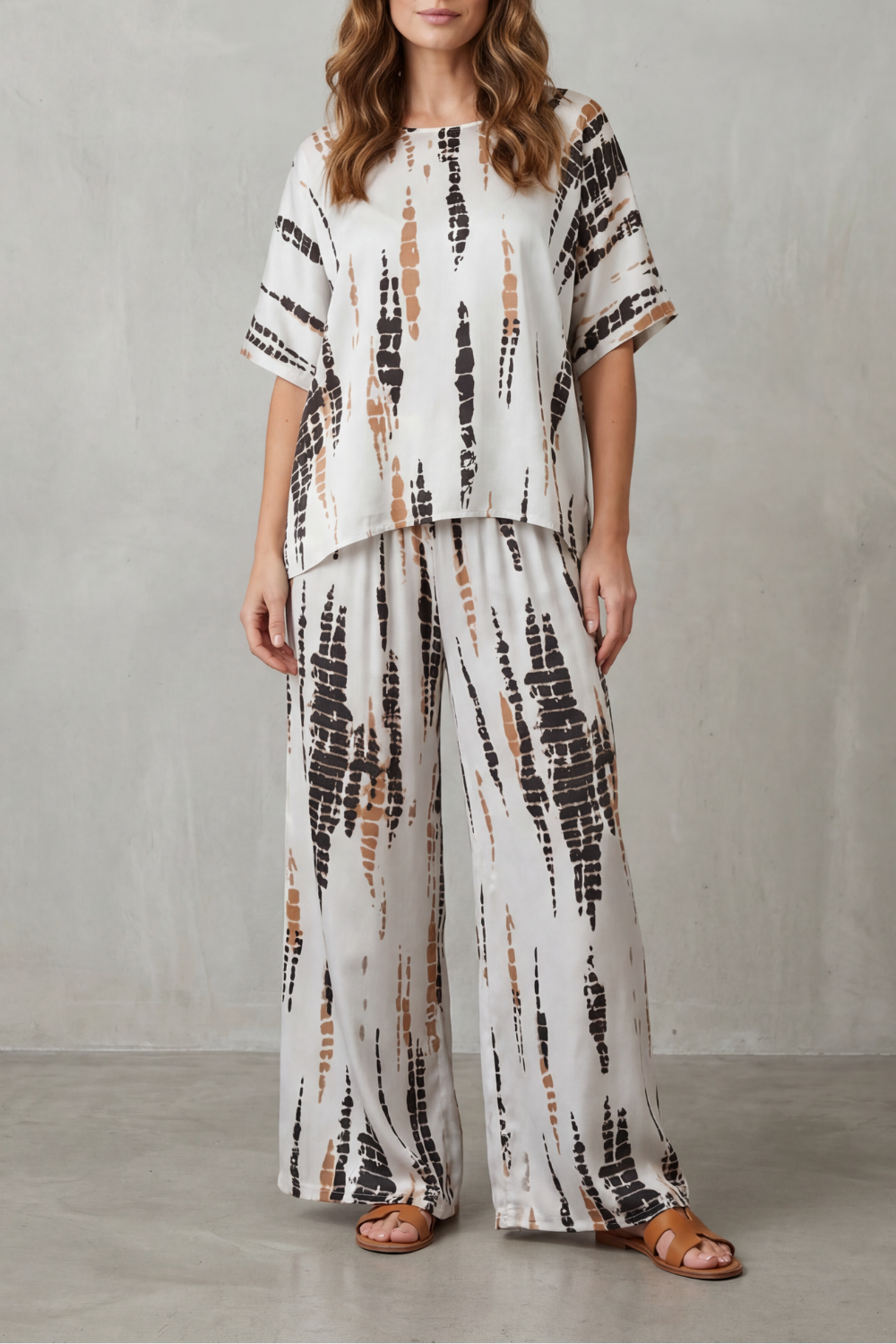 Marie – Abstract Print Detail – Wide-Leg Lounge Set-10490775208279-ZARA MAE LONDON
