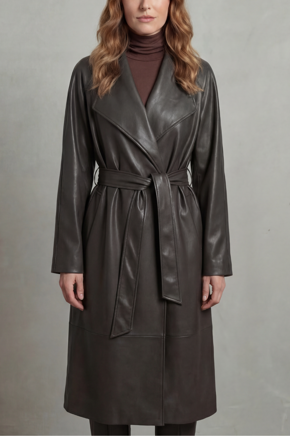 Marzienne – Waist-cinching silhouette – Faux leather trench coat-10482610504023-ZARA MAE LONDON
