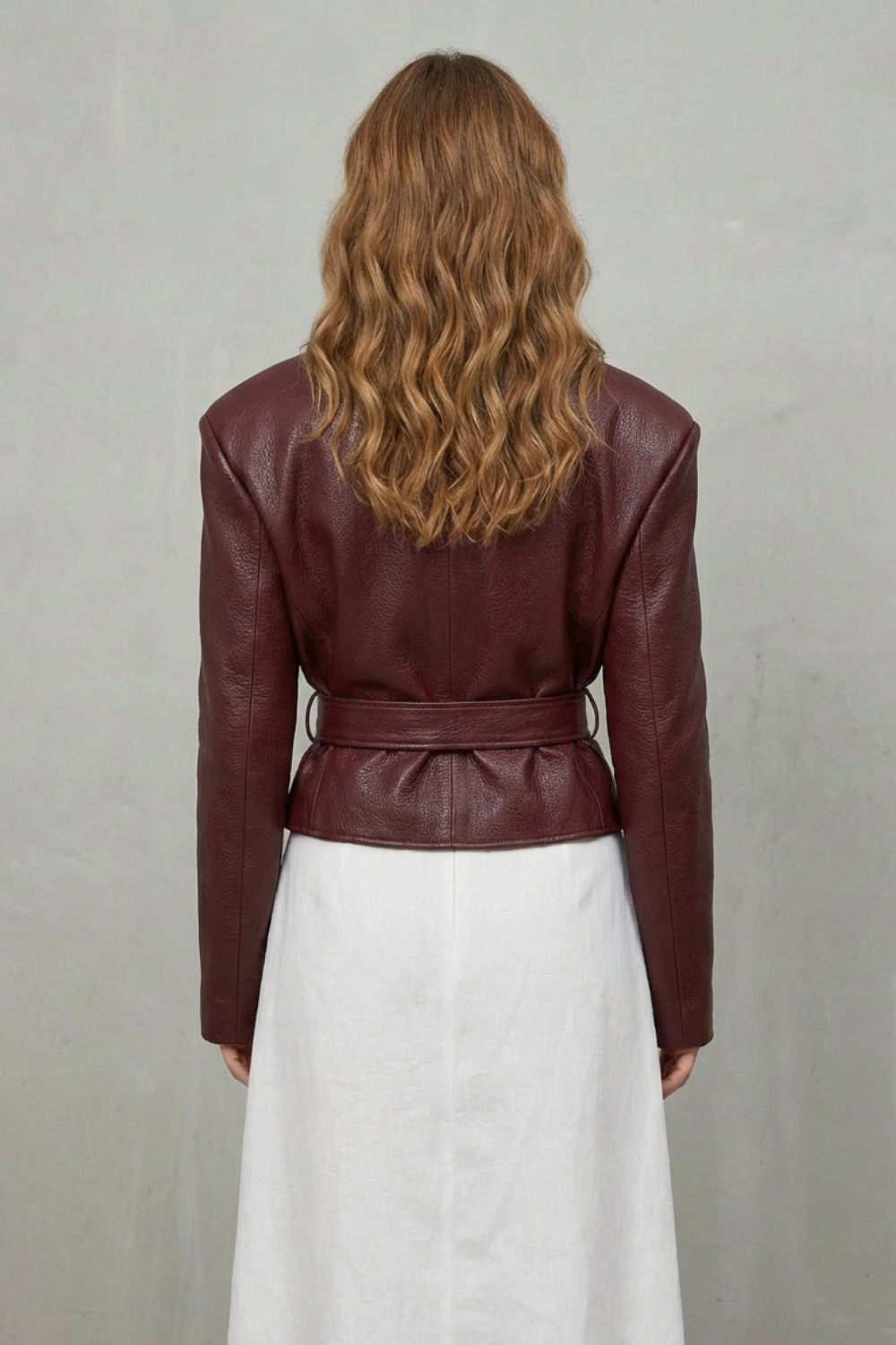 Mirella – Faux Leather Belted Blazer – Sculpted Modern Jacket-10494046568791-ZARA MAE LONDON