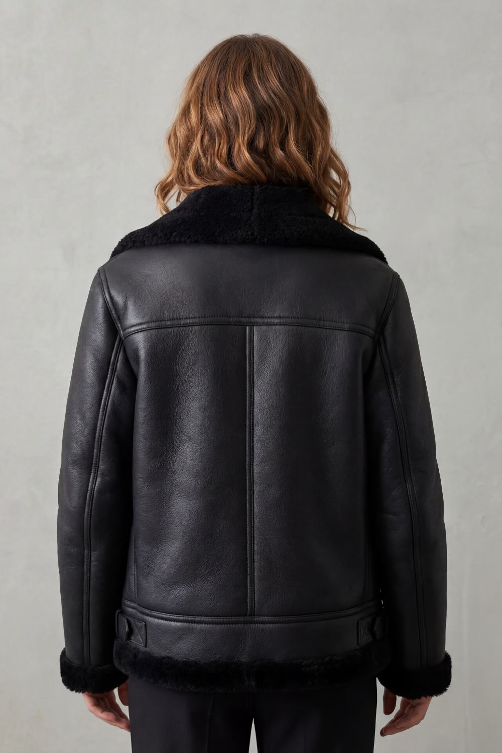 Noirellé – Asymmetric zip – Shearling biker jacket-10482498142551-ZARA MAE LONDON