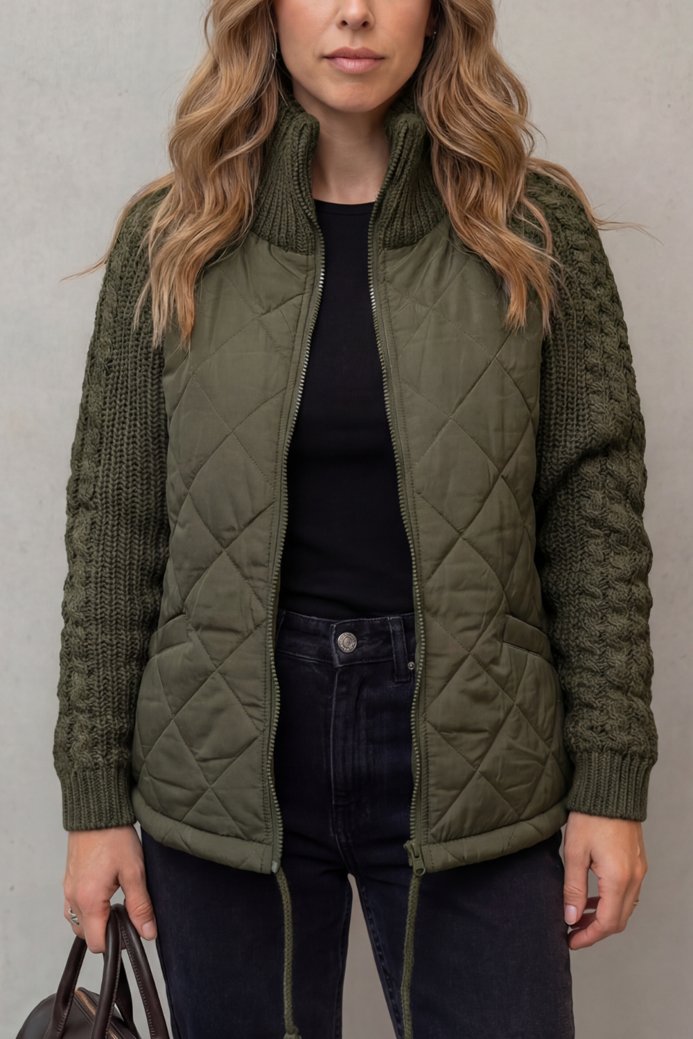 Norcetta – Textured knit detail – Quilted puffer jacket-10469896716631-ZARA MAE LONDON