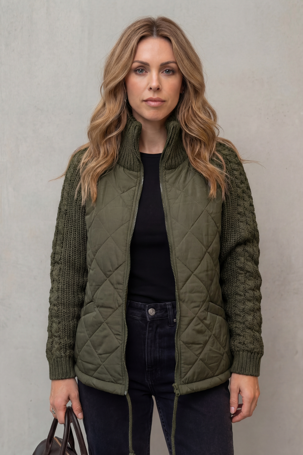 Norcetta – Textured knit detail – Quilted puffer jacket-10469896716631-ZARA MAE LONDON