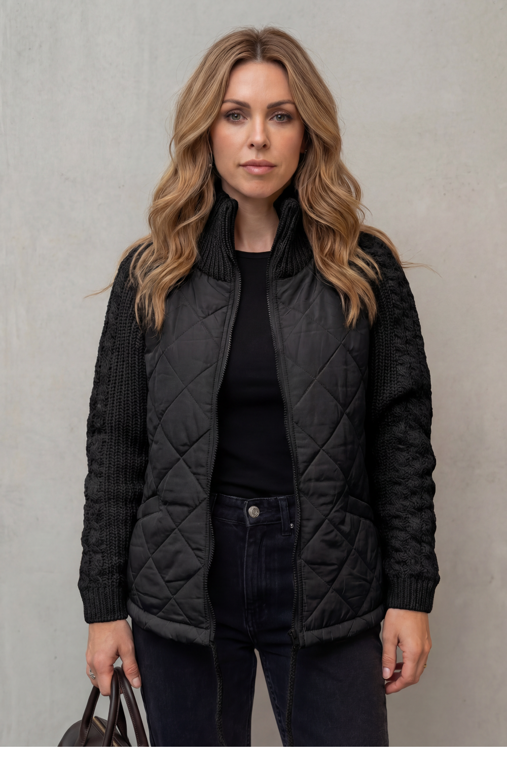 Norcetta – Textured knit detail – Quilted puffer jacket-10469896716631-ZARA MAE LONDON