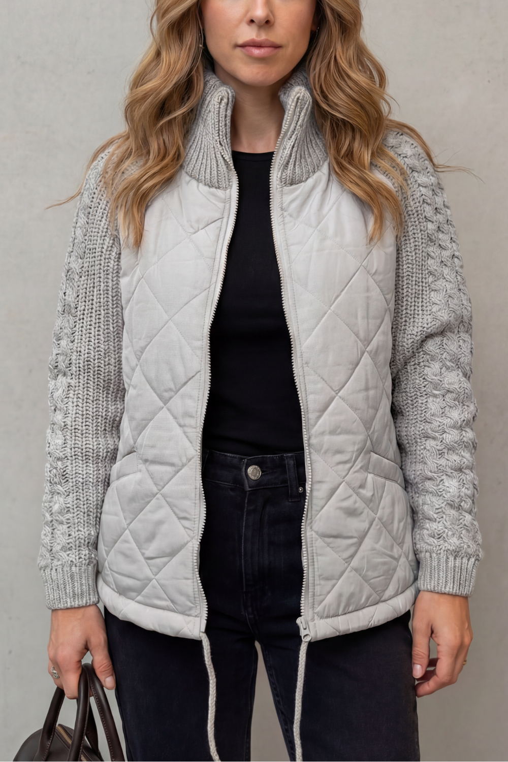 Norcetta – Textured knit detail – Quilted puffer jacket-10469896716631-ZARA MAE LONDON