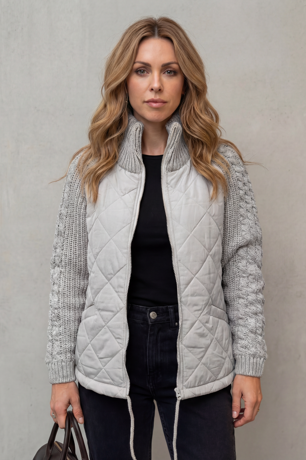 Norcetta – Textured knit detail – Quilted puffer jacket-10469896716631-ZARA MAE LONDON