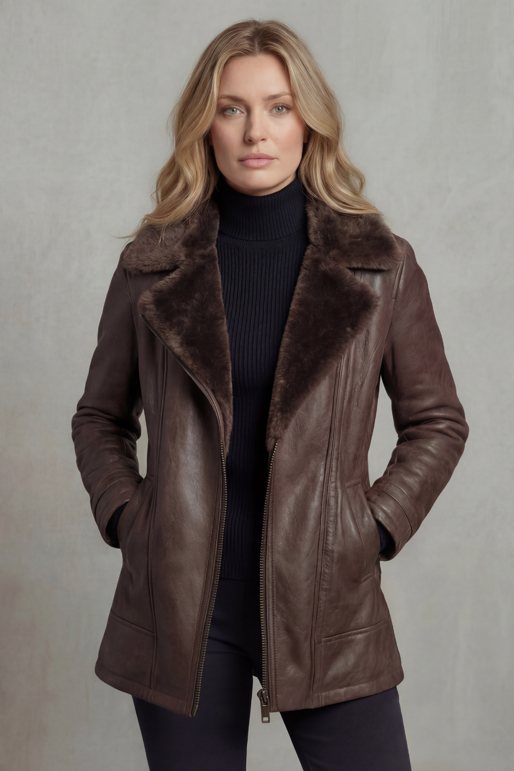 Ravella – Shearling-lined elegance – Leather jacket-10476859523415-ZARA MAE LONDON