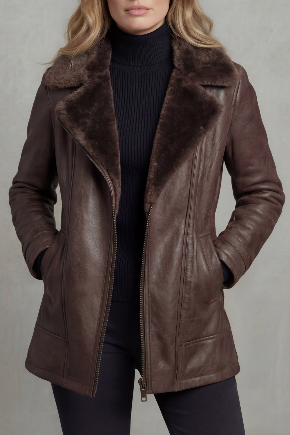 Ravella – Shearling-lined elegance – Leather jacket-10476859523415-ZARA MAE LONDON