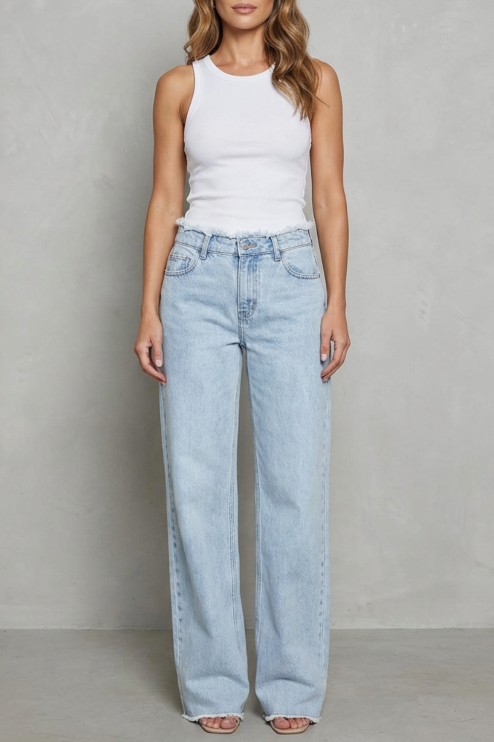 Rivazza – Raw hem detail – High-waist wide-leg jeans-10507979784535-ZARA MAE LONDON