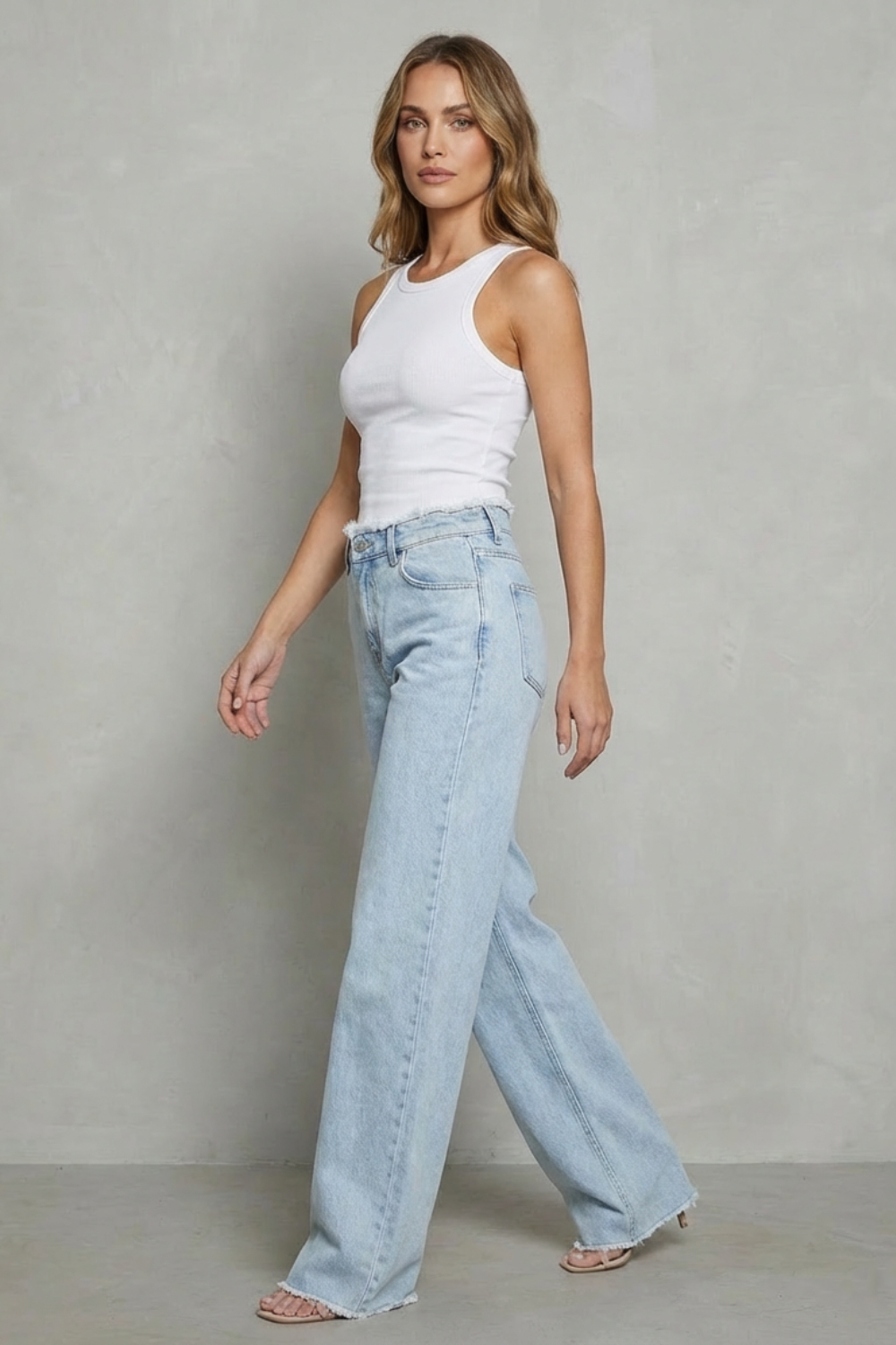 Rivazza – Raw hem detail – High-waist wide-leg jeans-10507979784535-ZARA MAE LONDON