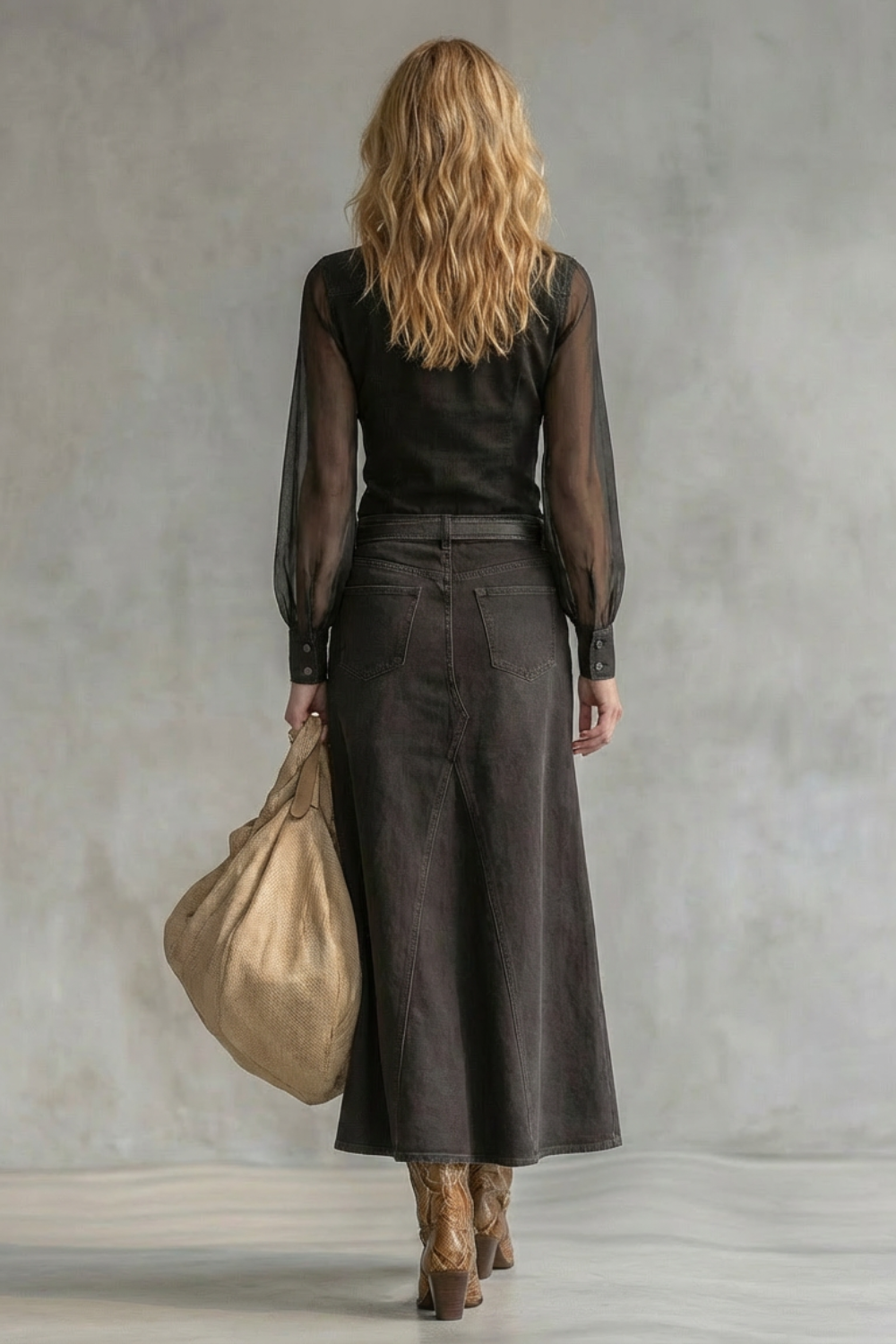 Savannah – Sheer Sleeve Denim Shirt Dress – Western-Chic Statement-10494058201431-ZARA MAE LONDON