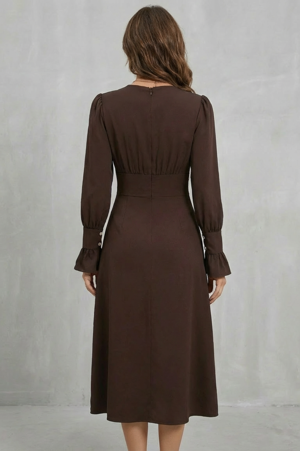 Serafina – Pearl button detail – Midi shirt dress-10510188282199-ZARA MAE LONDON