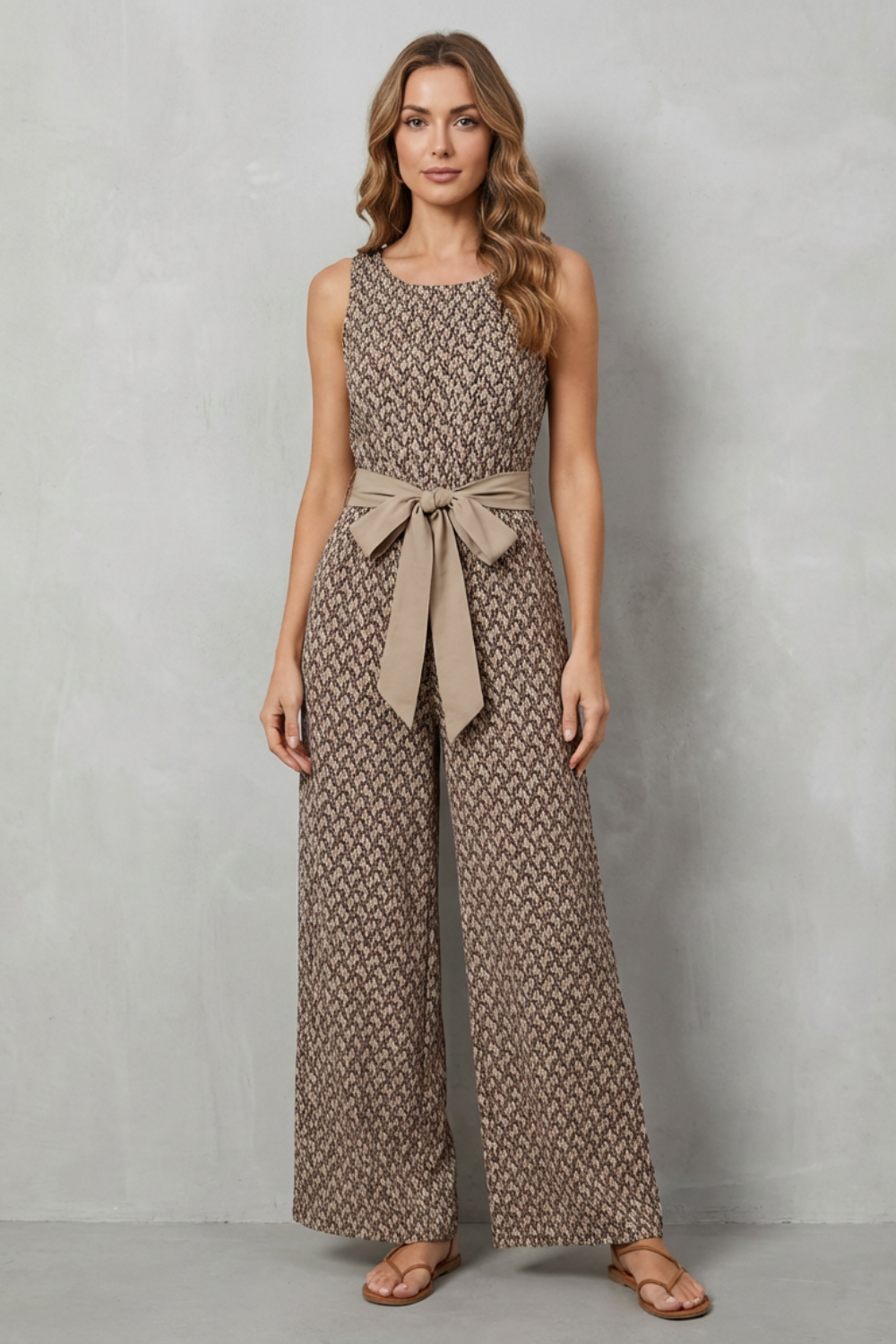 Solanette – Printed tie-waist – Sleeveless jumpsuit-10510448197975-ZARA MAE LONDON