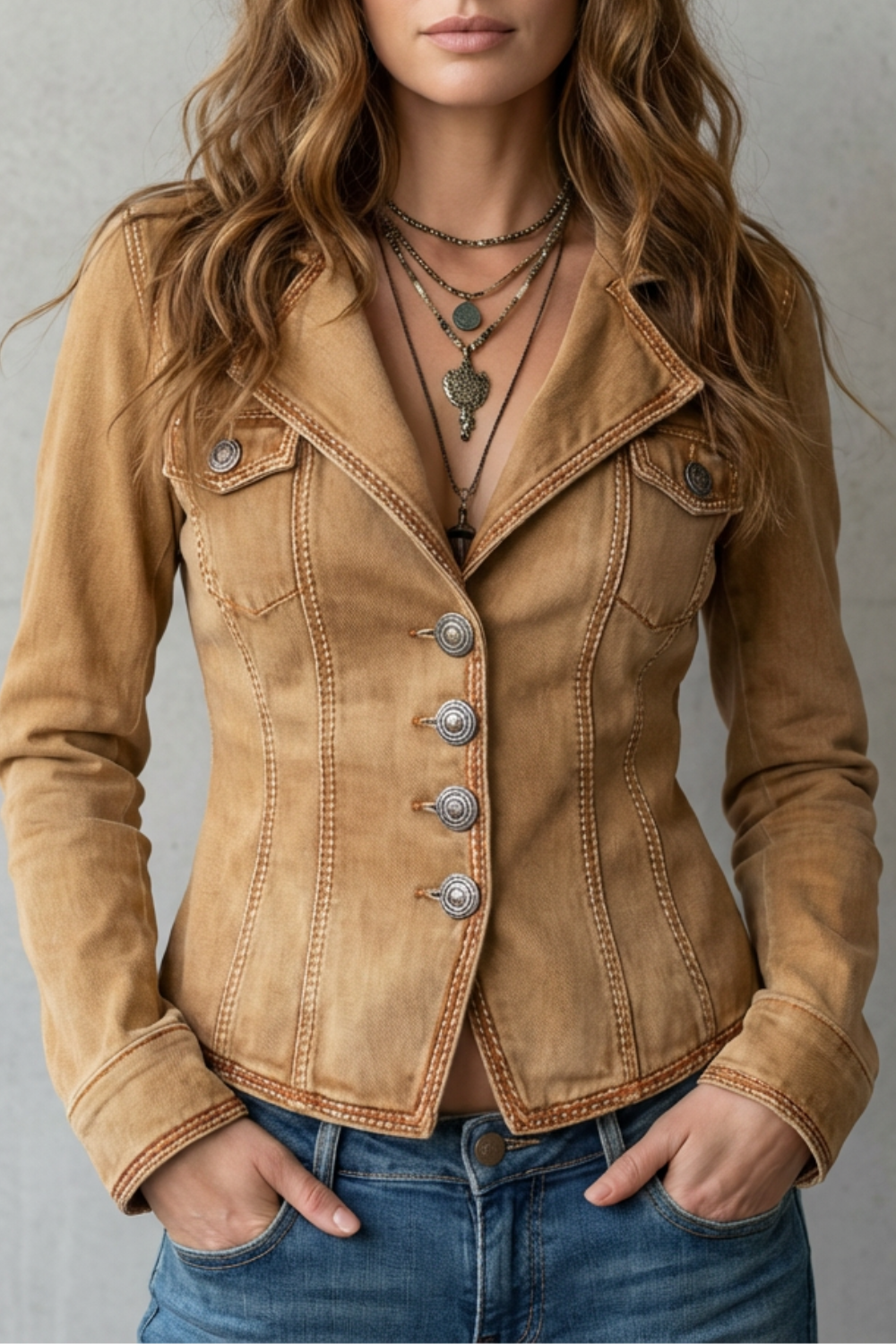 Valmira – Sculpted silhouette – Denim blazer-10497489600855-ZARA MAE LONDON